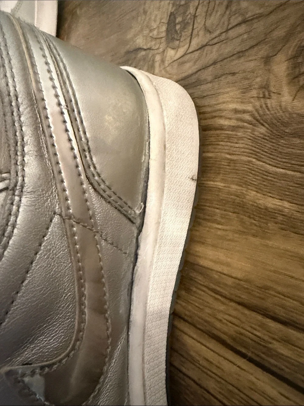 Metallic Silver High-Top Air Jordan Nike Sneakers - Men’s 9